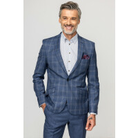 Niebieski garnitur z wełny ZIGNONE GXNSQ90535