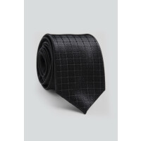 Czarny krawat z mikrofibry KWCRQ00155