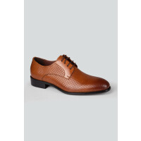 Brązowe buty z deseniowaną powierzchnią BUKN000122