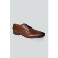 Brązowe buty ze skóry naturalnej BUKNQ00129