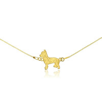 Naszyjnik z psem yorkiem złotym na łańcuszku - 38 cm