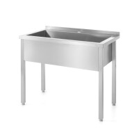 Stůl s jedním mycím dřezem – svařovaný, hloubka 600 mm, výška komory 300 mm, HENDI, Profi Line, 1000x600x(H)850mm
