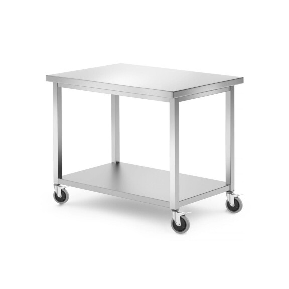 Mobilní stůl, s policí – přišroubovaný, HENDI, Kitchen Line, 1000x700x(H)850mm