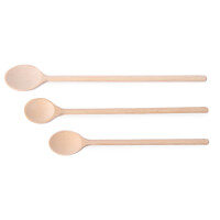 Dřevěná lžíce - sada 3 kusů, různé velikosti, HENDI, 3 ks, (L)475mm