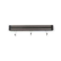 Magnetický pásek s háčky, HENDI, 3 háčky, Černá, (L)340mm