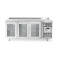 Třídveřový chladicí stůl, prosklený, s postranními skříňkami, Arktic, 420L, 230V/400W, 1795x700x(H)850mm