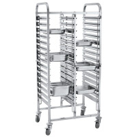 Dvojitý vozík pro přepravu kontejnerů 30×GN 1/1, HENDI, 798x610x(H)1710mm