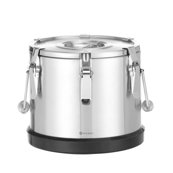 Termoska z nerezové oceli pro přepravu potravin, HENDI, Kitchen Line, 10L, Stříbrná, ø300x(H)265mm