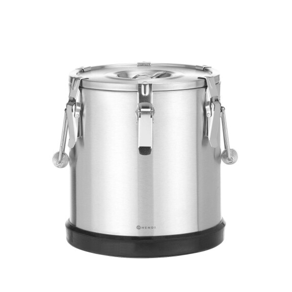Termoska z nerezové oceli pro přepravu potravin, HENDI, Kitchen Line, 15L, Stříbrná, ø300x(H)340mm