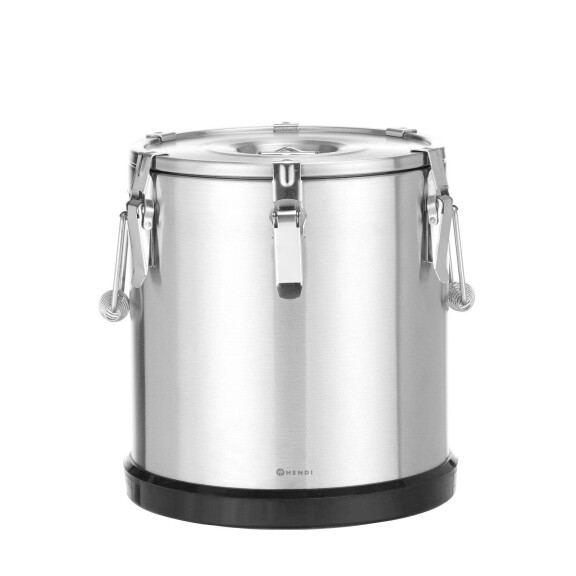 Termoska z nerezové oceli pro přepravu potravin, HENDI, Kitchen Line, 22L, Stříbrná, ø330x(H)370mm