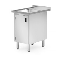 Dřezový stůl, skříň – svařovaná, se závěsnými dveřmi, HENDI, Profi Line, 500x700x(H)850mm