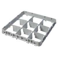 Nástavec koše full drop 500x500 mm šedý, model E1, Cambro, počet přihrádek: 9 (3x3), rozměr přihrádky: 150x150 mm, Světle šedá, 499x499x(H)51mm