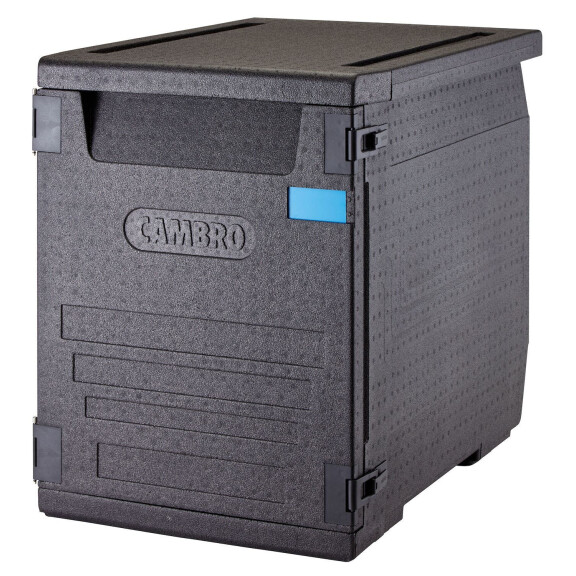 Termoizolační box Cam GoBox s předním plněním pro nádoby 600x400 mm, se 6 vestavěnými drážkami, Cambro, 126 l, s 6 drážkami, 126L, Černá, 770x540x(H)6