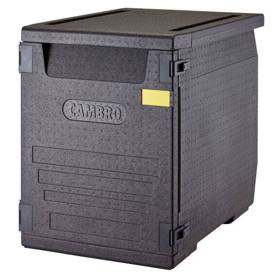 Termoizolační box Cam GoBox s předním plněním pro nádoby 600x400 mm, bez drážek, Cambro, 155 l, bez drážek, 155L, Černá, 770x540x(H)687mm