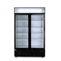 Zadní barová chladnička s podsvíceným panelem, dvoudveřová, Arktic, 512L, Černá, 220-240V/510W, 1120x585x(H)1900mm
