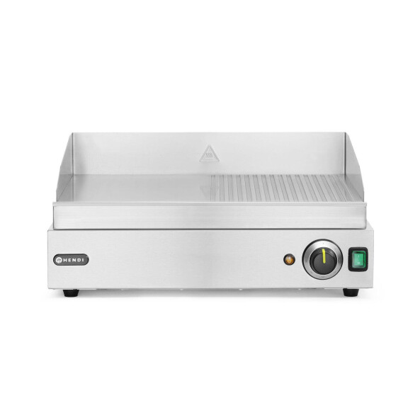 Mřížka s polovičním žebrováním, HENDI, Profi Line, 1/2 plochý, 1/2 žebrovaný, 230V/2400W, 550x435x(H)245mm