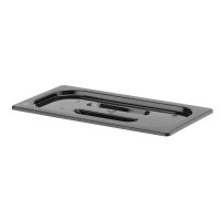 Víko z černého polykarbonátu pro nádoby GN, HENDI, GN 1/3, Černá, 325x176mm