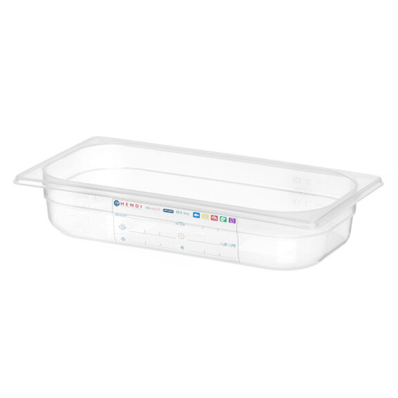 Kontejner GN 1/3 HACCP, HENDI, GN 1/3, 2,5L, Průhledná, 325x176x(H)65mm
