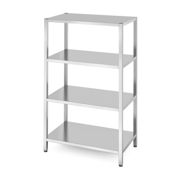 Skladový regál se 4 plnými policemi – přišroubovaný, HENDI, Kitchen Line, 1000x600x(H)1800mm
