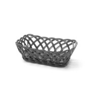 Košík pletený, HENDI, obdélníkový, Černá, 225x150x(H)65mm