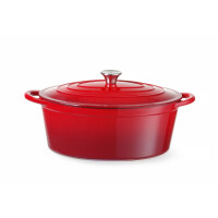 Liatinový smaltovaný kastról, HENDI, 6,88L, Červená, 405x255x(H)134mm