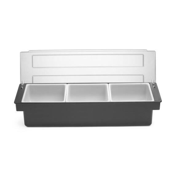 Box na prísady – 3 nádoby, BarUp, Čierna, 480x150x(H)100mm