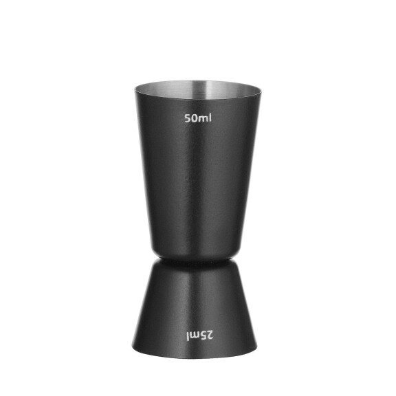 Barmanská mierka - jigger 25/50 ml, BarUp, Čierna, ⌀45x(H)86mm