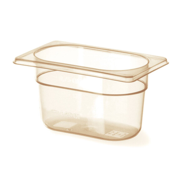 Nádoba GN 1/9 z grilamidu pre vysoké teploty, HENDI, GN 1/9, 0,9L, Priehľadná, 176x108x(H)100mm