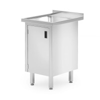 Drezový stôl, skriňa – zváraný, so závesnými dverami, HENDI, Profi Line, 500x600x(H)850mm