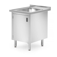 Drezový stôl, skriňa – zváraný, so závesnými dverami, HENDI, Profi Line, 600x700x(H)850mm