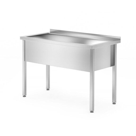 Stôl s jedným drezom – zváraný, hĺbka 600 mm, výška komory 400 mm, HENDI, Profi Line, 1000x600x(H)850mm
