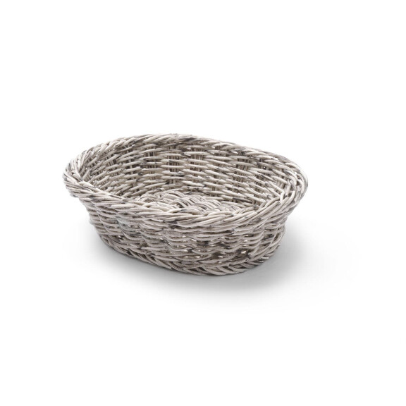 Košík oválny, HENDI, Svetlošedá, 250x190x(H)65mm