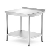 Stenový stôl s poličkou – skrutkový, hĺbka 700 mm, HENDI, Kitchen Line, 800x700x(H)850mm