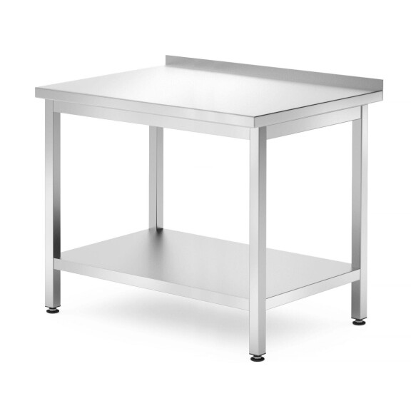 Stenový stôl s poličkou – skrutkový, hĺbka 700 mm, HENDI, Kitchen Line, 1000x700x(H)850mm