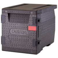 Termoizolačná nádoba Cam GoBox spredu plniteľná, GN 1/1, 60 l, Cambro, GN 1/1, 60L, Čierna, 640x440x(H)475mm