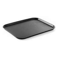 Polypropylénový podnos Fast Food – veľký, HENDI, Čierna, 350x450x(H)20mm