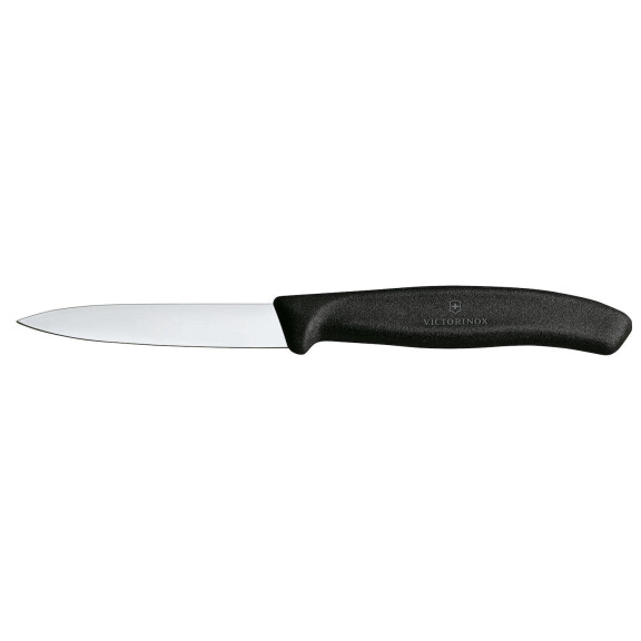 Nóż do jarzyn gładki, Victorinox, czarny, (L)190mm
