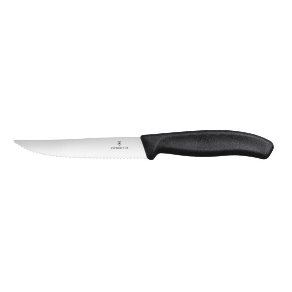 Nóż do steków i pizzy, Victorinox, czarny, 2 szt., (L)232mm