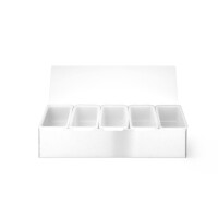 Pojemnik barmański na dodatki do drinków, BarUp, 5 kontenerów, 375x140x(H)90mm