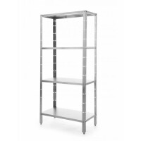 Regał magazynowy 4 półki pełne skręcany, Revolution, 1200x500(H)1800 mm Wymiary półki: 1200x500 mm, 1200x500x(H)1800mm