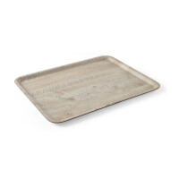 Taca do serwowania z laminatem z melaminy, antypoślizgowa, z wzorem drewna, HENDI, jasne drewno, 370x530mm