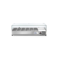 Vitrina prezentare Hendi, interval temp. -2/8?C, 180W, corp inox, ARKTIC by Hendi, 1405x395x(H)430 mm, 6 vase GN 1/3