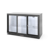 Vitrina frigorifica de prezentare 3 usi glisante interval temperatura 2/10?C, 300 W, corp inox, ARKTIC by Hendi, 1335x500x(h)900 mm 338 Litri, Clasa e