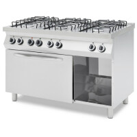 Masina de gatiti cu 6 arzatoare gaz si cuptor electric GN 1/1, HENDI Smart, 230V/3000W, 25500kW,1200x700x(H)900mm