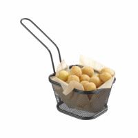 Cos servire tip mini-fry, pentru servire snacks , cartofi prajiti, inox, 90x90x(h)90 mm, Hendi, 130x115x80(h)mm