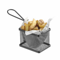 Cos servire tip mini-fry, pentru servire snacks , cartofi prajiti, inox, 125x100x85 mm, Hendi