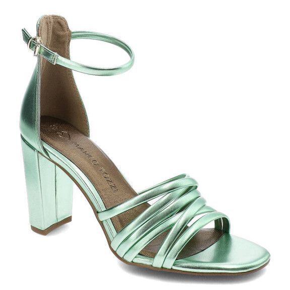 Zielone Sandały Marco Tozzi Eleganckie Buty Na Obcasie
