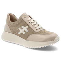 Beżowe Sneakersy Karino Stylowe Obuwie Damskie Ze Skóry Naturalnej
