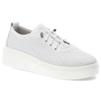 Białe Sneakersy Artiker Ażurowe Obuwie Damskie Z Elastycznymi Sznurówkami