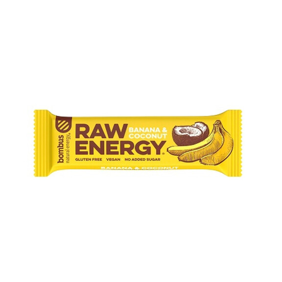 RAW ENERGY bar fără gluten cu banane și nucă de cocos 50 g